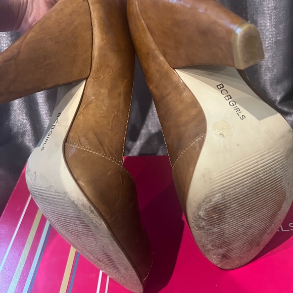 BCBG Rugged Patent Leather Peeptoe Heels - Picture 4 of 5